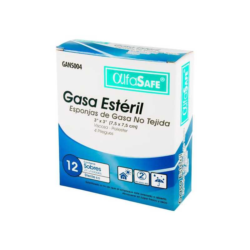 GASA ALFA EST.NO TEJIDA 7.5X7.5CM 12 X 2 GASAS
