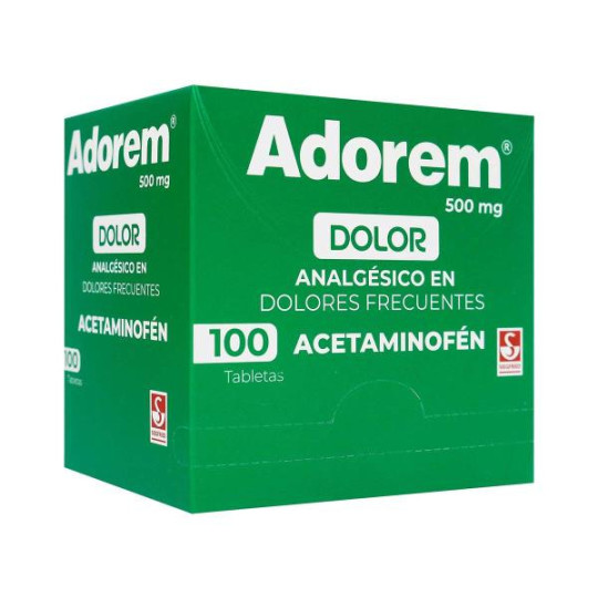 ADOREM 500 MG 100 TABLETAS ACETAMINOFEN ADOREM 500 MG 100 TABLETAS ACETAMINOFEN