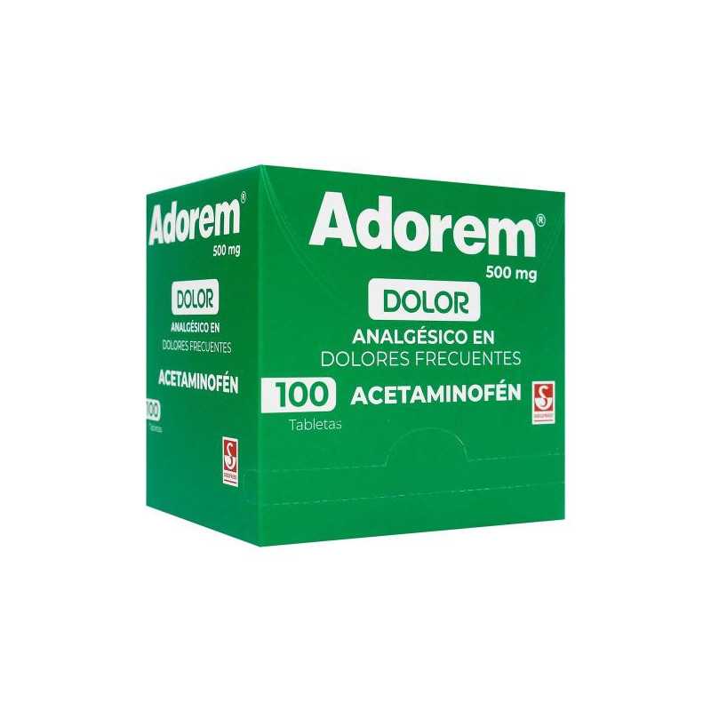 ADOREM 500 MG 100 TABLETAS ACETAMINOFEN ADOREM 500 MG 100 TABLETAS ACETAMINOFEN