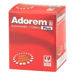 ADOREM PLUS 100 TABLETAS ACETAMINOFEN CAFEINA