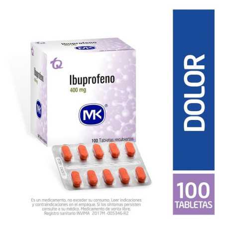 IBUPROFENO 400 MG 100 TABLETAS MK IBUPROFEN