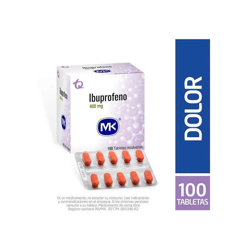 IBUPROFENO 400 MG 100 TABLETAS MK IBUPROFEN