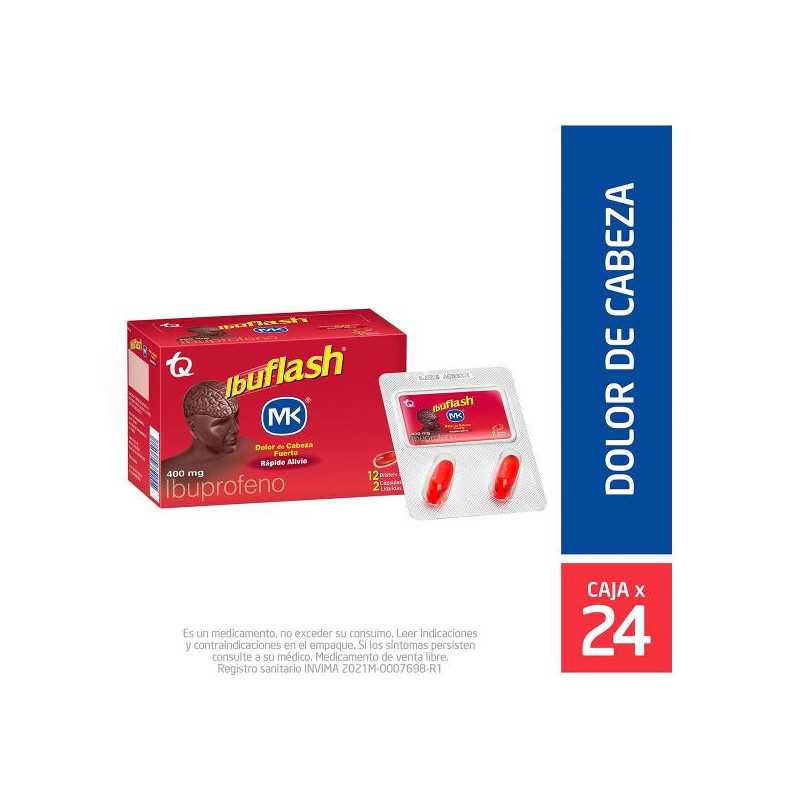 IBUFLASH 400 MG 24 CAPSULAS IBUPROFEN