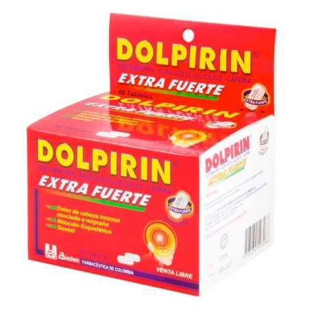 DOLPIRIN EXTRA FUERTE 48 TBS ACIDO ACETILSALICILICO ACETAMINOFEN CAFE