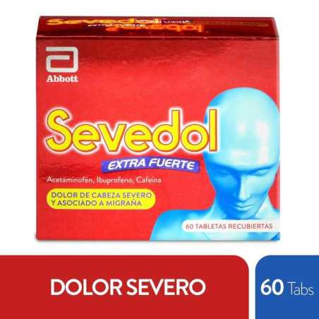 SEVEDOL EXTRA FUERTE 60 TABLETAS IBUPROFENO ACETAMINOFEN CAFEINA