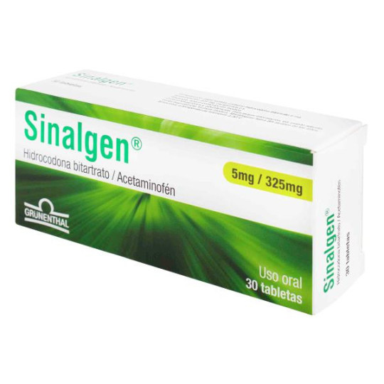 SINALGEN 5/325 MG 30 TABLETAS (A)(DA) HIDROCODONA BITARTARO-ACETANINOFEN