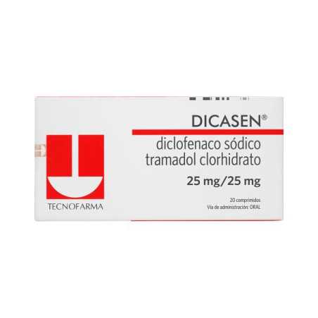DICASEN 25 MG 20 COMPRIMIDOS DICLOFENACO -TRAMADOL