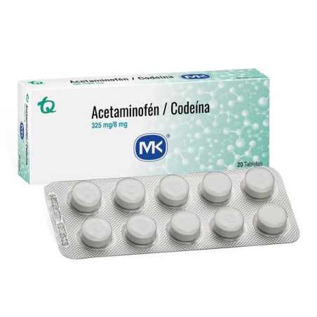 ACETAMINOFEN CODEINA 325/8MG 20 TBS MK ACETAMINOFEN CODEINA