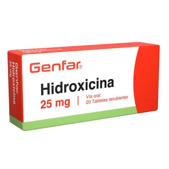 HIDROXICINA 25 MG 20 TABLETAS GF HIDROXIZINA HIDROXICINA 25 MG 20 TABLETAS GF HIDROXIZINA