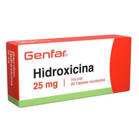 HIDROXICINA 25 MG 20 TABLETAS GF HIDROXIZINA
