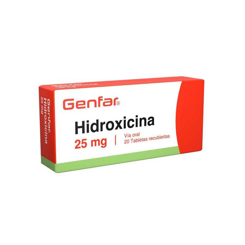 HIDROXICINA 25 MG 20 TABLETAS GF HIDROXIZINA HIDROXICINA 25 MG 20 TABLETAS GF HIDROXIZINA