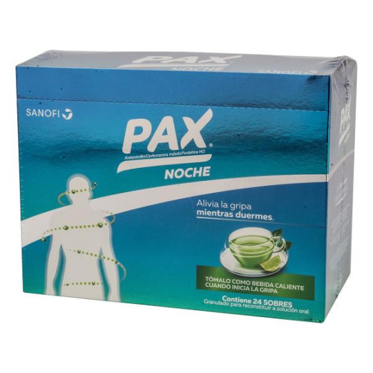 PAX CALIENTE NOCHE LIMON 24 SBS ACETAMINOFEN-CLORFENIRAMINA