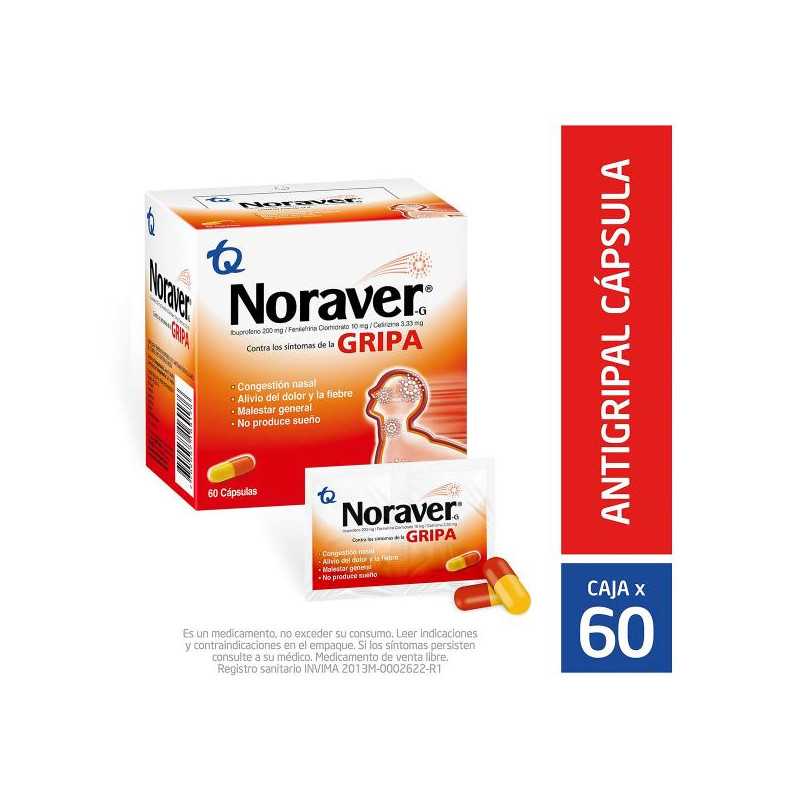 NORAVER G CONTRA LA GRIPA 60 CAPSULAS FINELEFRINA IBUPROFE NORAVER G CONTRA LA GRIPA 60 CAPSULAS FINELEFRINA IBUPROFE