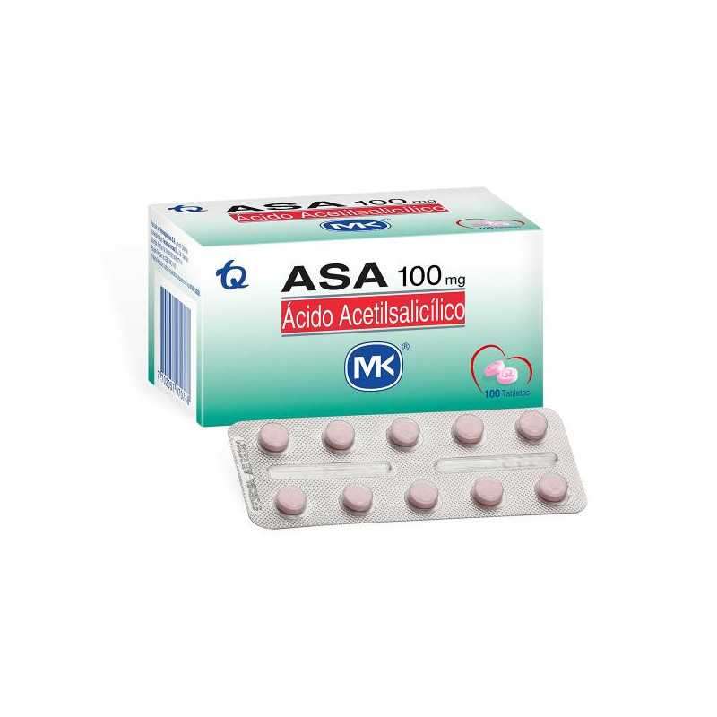 ASA 100 MG 100 TABLETAS MK ACETILSALICILICO ACIDO