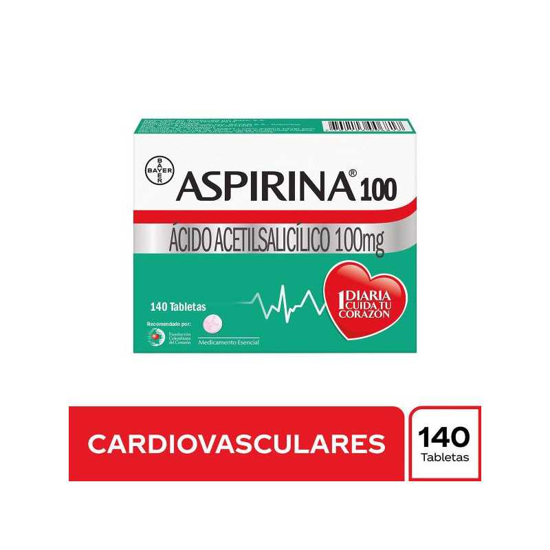 ASPIRINA 100 MG 140 TBS ACETILSALICILICO ACIDO
