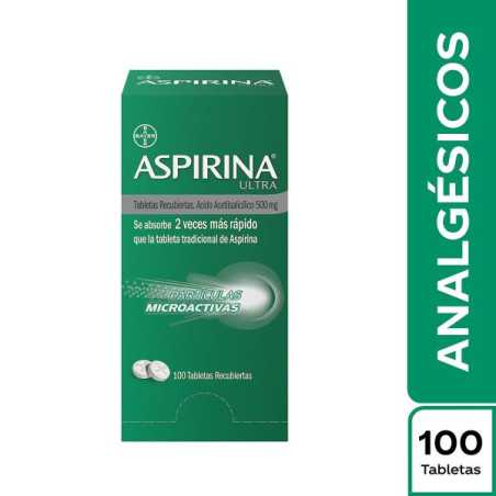 ASPIRINA ULTRA 500 MG 100 TABLETAS ACETILSALICILICO ACIDO