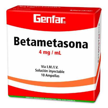 BETAMETASONA 4 MG 1 ML 10 AMPOLLAS GF BETAMETASONA