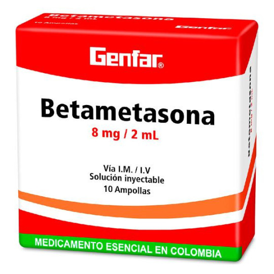 BETAMETASONA 8 MG 2 ML 10 AMPOLLAS GF BETAMETASONA
