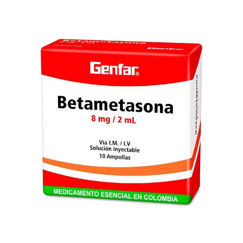 BETAMETASONA 8 MG 2 ML 10 AMPOLLAS GF BETAMETASONA