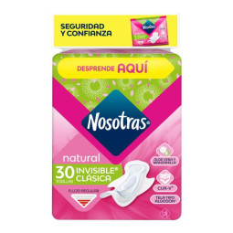 TOA.NOSOTRAS NATURAL INV.CLAS.TELA 30UDS TOALLAS