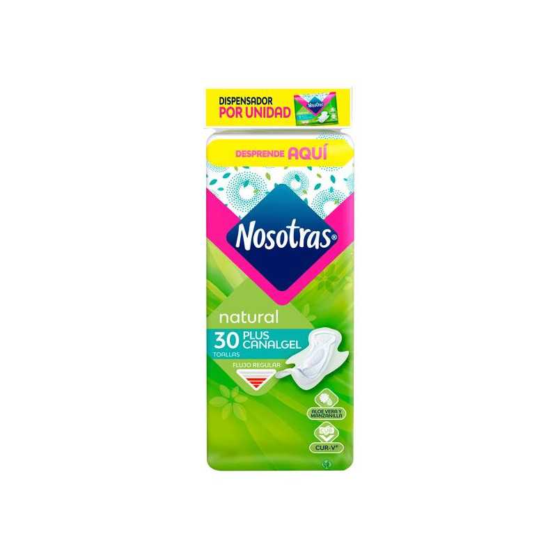 TOA.NOSOTRAS NATURAL PLUS CANALGEL 30UDS TOALLAS