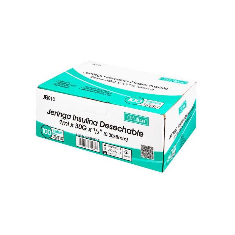 JERINGA ALFA INS.1 CC 30GX 1/3 8MM 100UD JERINGAS