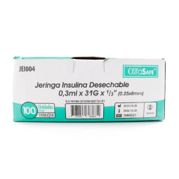 JERINGA ALFA INS.0.3ML 31GX1/3 8MM 100UD JERINGAS