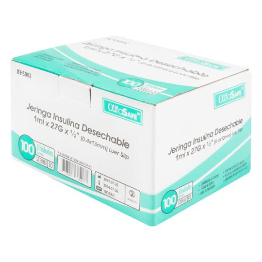 JERINGA ALFA INS.1 ML 27GX1/2(13MM)100UD JERINGAS JERINGA ALFA INS.1 ML 27GX1/2(13MM)100UD JERINGAS
