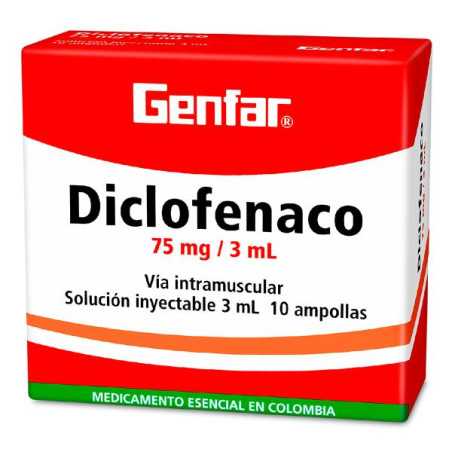 DICLOFENACO 75 MG 10 AMPOLLAS W DICLOFENAC