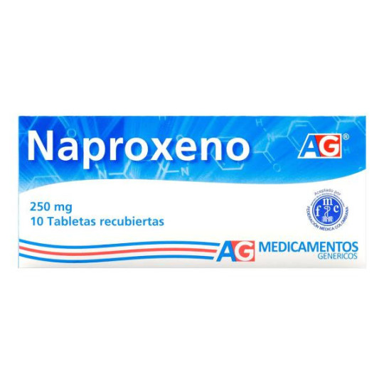 NAPROXENO 250 MG 10 TABLETAS AG NAPROXENO
