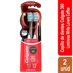 2 CEP.COLGATE LUMINOUS WHITE LOVERS CAFE CEPILLO DENTAL