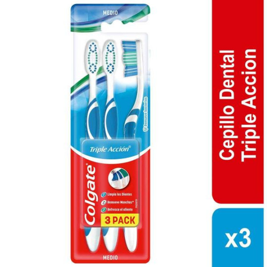 3 CEP.COLGATE TRIPLE ACCION MEDIO EM. EC CEPILLOS 3 CEP.COLGATE TRIPLE ACCION MEDIO EM. EC CEPILLOS