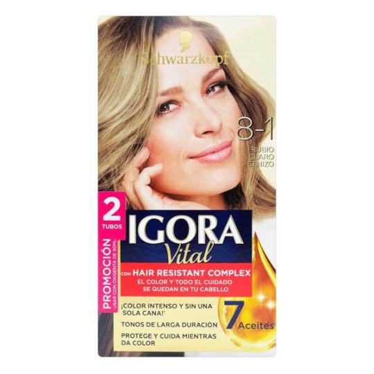 IGORA VITAL KIT 8-1 PROM.2TUB RUB.CL.CEN TINTES IGORA VITAL KIT 8-1 PROM.2TUB RUB.CL.CEN TINTES