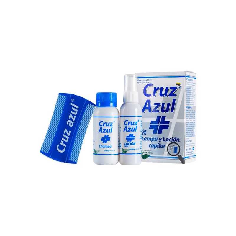 KIT CRUZ AZUL CHA.60ML LOCION 60ML PEINE CIPERMETRINA
