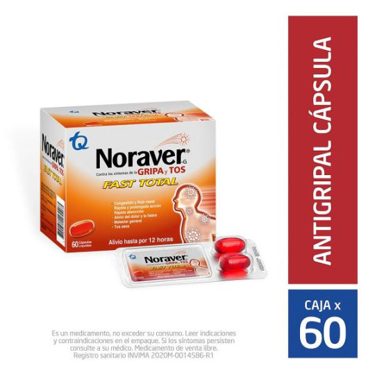 NORAVER GRIPA (TOS) FAST TOTAL 60 CAPSULAS(A) FENILEFRINA