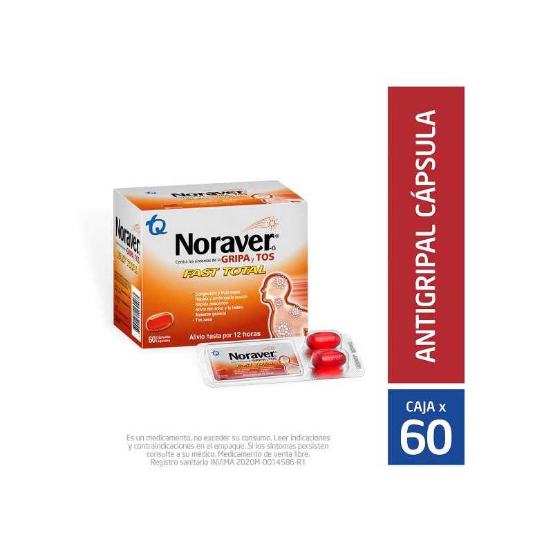NORAVER GRIPA (TOS) FAST TOTAL 60 CAPSULAS(A) FENILEFRINA