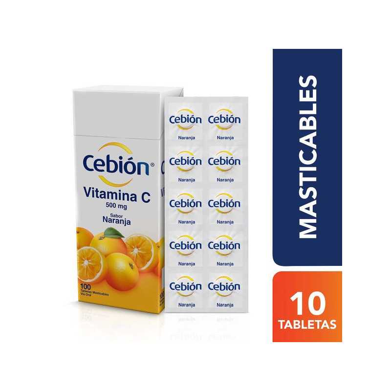 CEBION MASTICABLE NARANJA 100 TABLETAS VITAMINA C