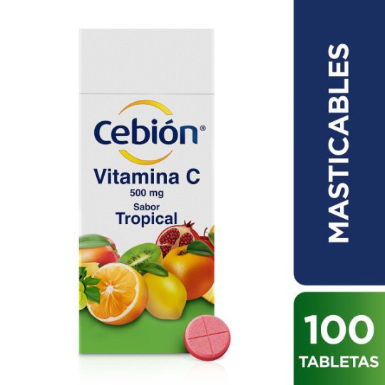 CEBION MASTICABLE TROPICAL 100 TABLETAS VITAMINA C CEBION MASTICABLE TROPICAL 100 TABLETAS VITAMINA C