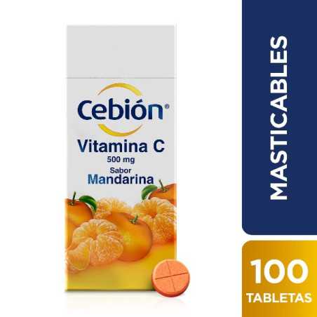 CEBION MASTICABLE MANDARINA 100 TABLETAS VITAMINA C