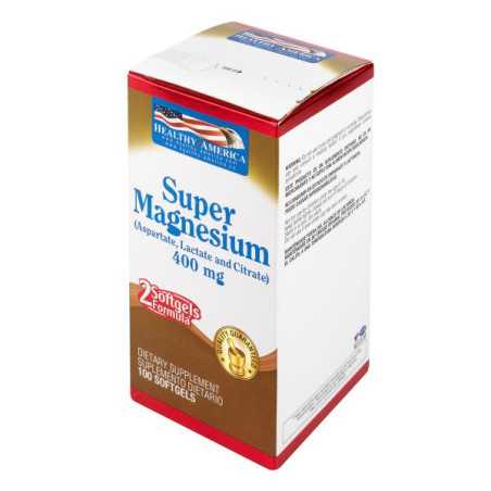 SUPER MAGNESIUM 400 MG 100 SOFTGELS SUPLEMENTO DE CALCIO VITAMINA D