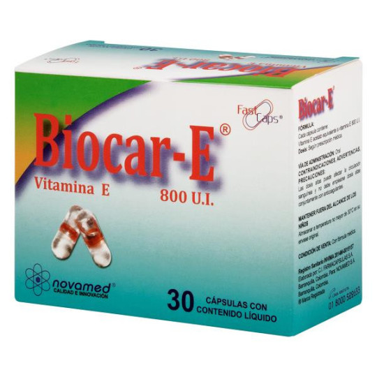BIOCAR-E 800 U.I.30 CAPSULAS VITAMINA E