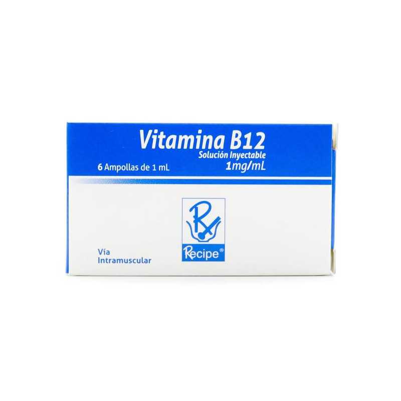 VITAMINA B12 1 ML 6 AMPOLLAS RC CIANOBALAMINA VITAMINA B12 1 ML 6 AMPOLLAS RC CIANOBALAMINA