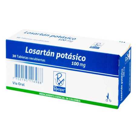 LOSARTAN POTASICO 100 MG 30 TBS RC LOSARTAN