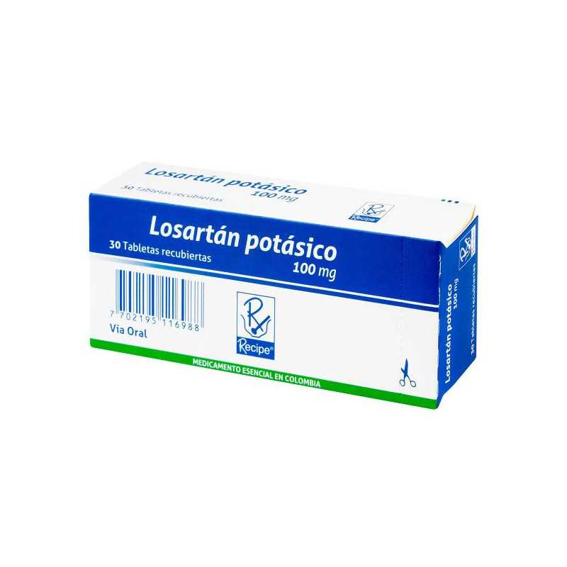 LOSARTAN POTASICO 100 MG 30 TBS RC LOSARTAN