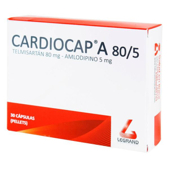 CARDIOCAP A 80/5 MG 30 TABLETAS (A) AMLODIPINO-TELMISARTAN 