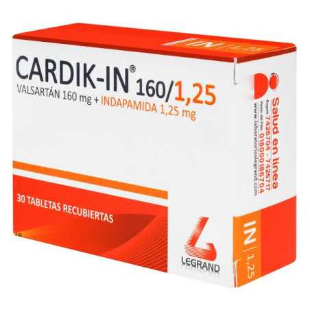 CARDIK-IN 160/1.25 MG 30 TABLETAS INDAPAMIDA-VALSARTAN 