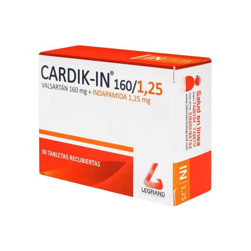 CARDIK-IN 160/1.25 MG 30 TABLETAS INDAPAMIDA-VALSARTAN CARDIK-IN 160/1.25 MG 30 TABLETAS INDAPAMIDA-VALSARTAN