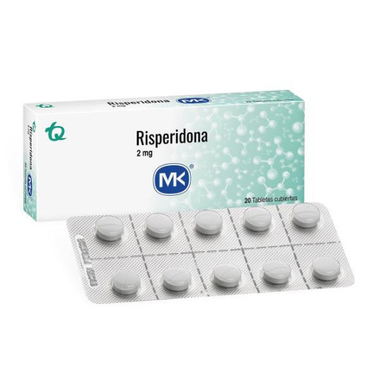 RISPERIDONA 2 MG 20 TABLETAS MK (DA) RISPERIDONA