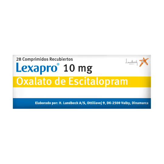 LEXAPRO 10 MG 28 TABLETAS (DA)(A) OXALATO DE ESCITALOPRAM LEXAPRO 10 MG 28 TABLETAS (DA)(A) OXALATO DE ESCITALOPRAM