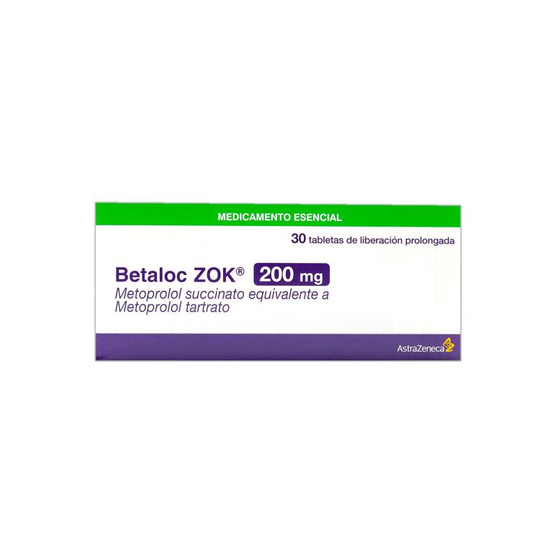 BETALOC ZOK 200 MG 30 TABLETAS (A) METOPROLOL